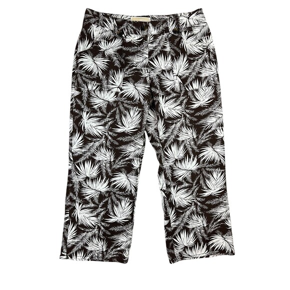 Michael Kors Cropped Mid-Rise Pants  Women's 6  Brown Floral  Vacation Vibes - Picture 1 of 8